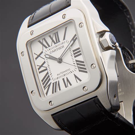 cartier santos 100 large model|pre owned cartier santos 100.